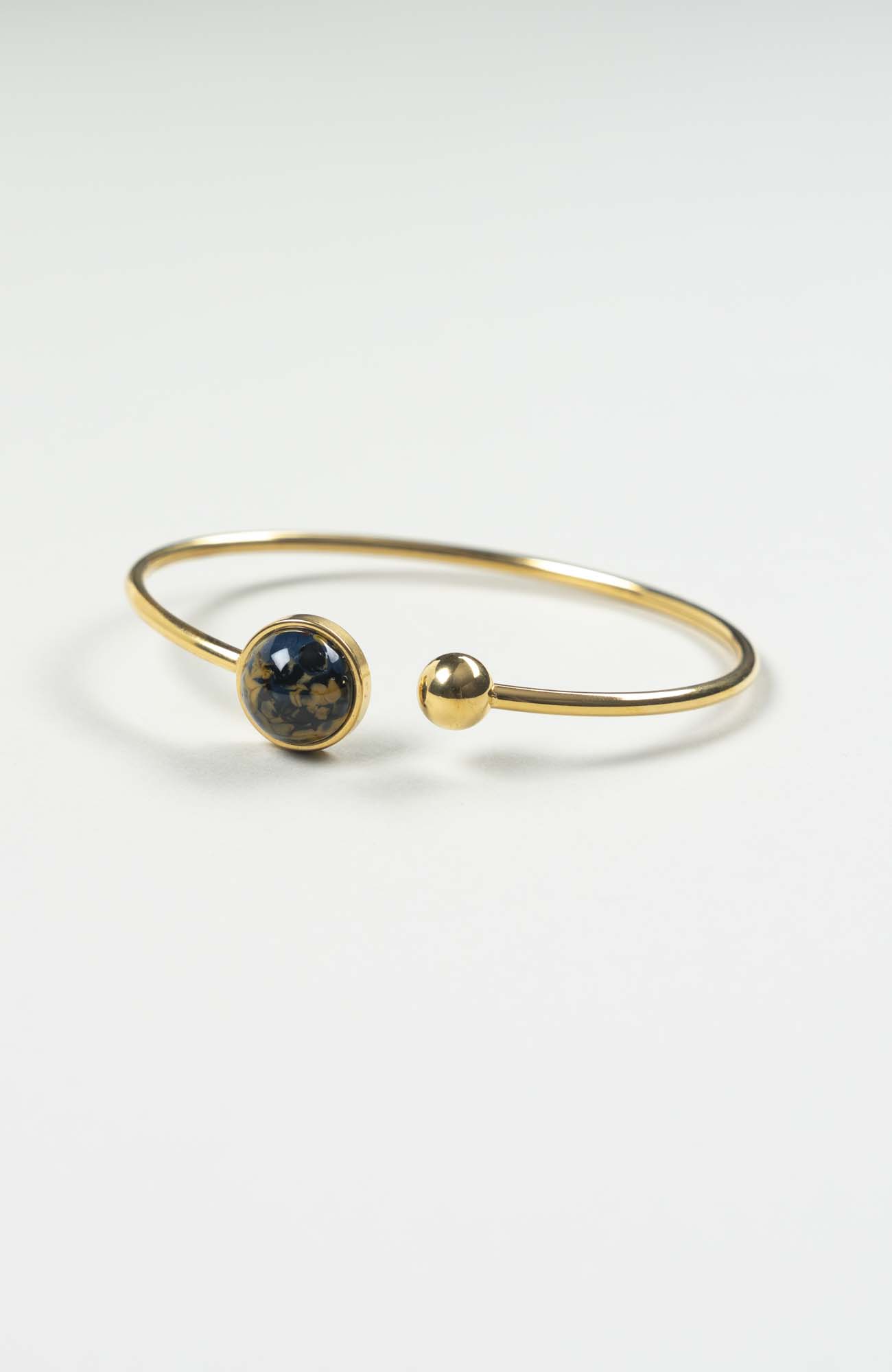 Bracelet grand jonc cabochon Azura Doré