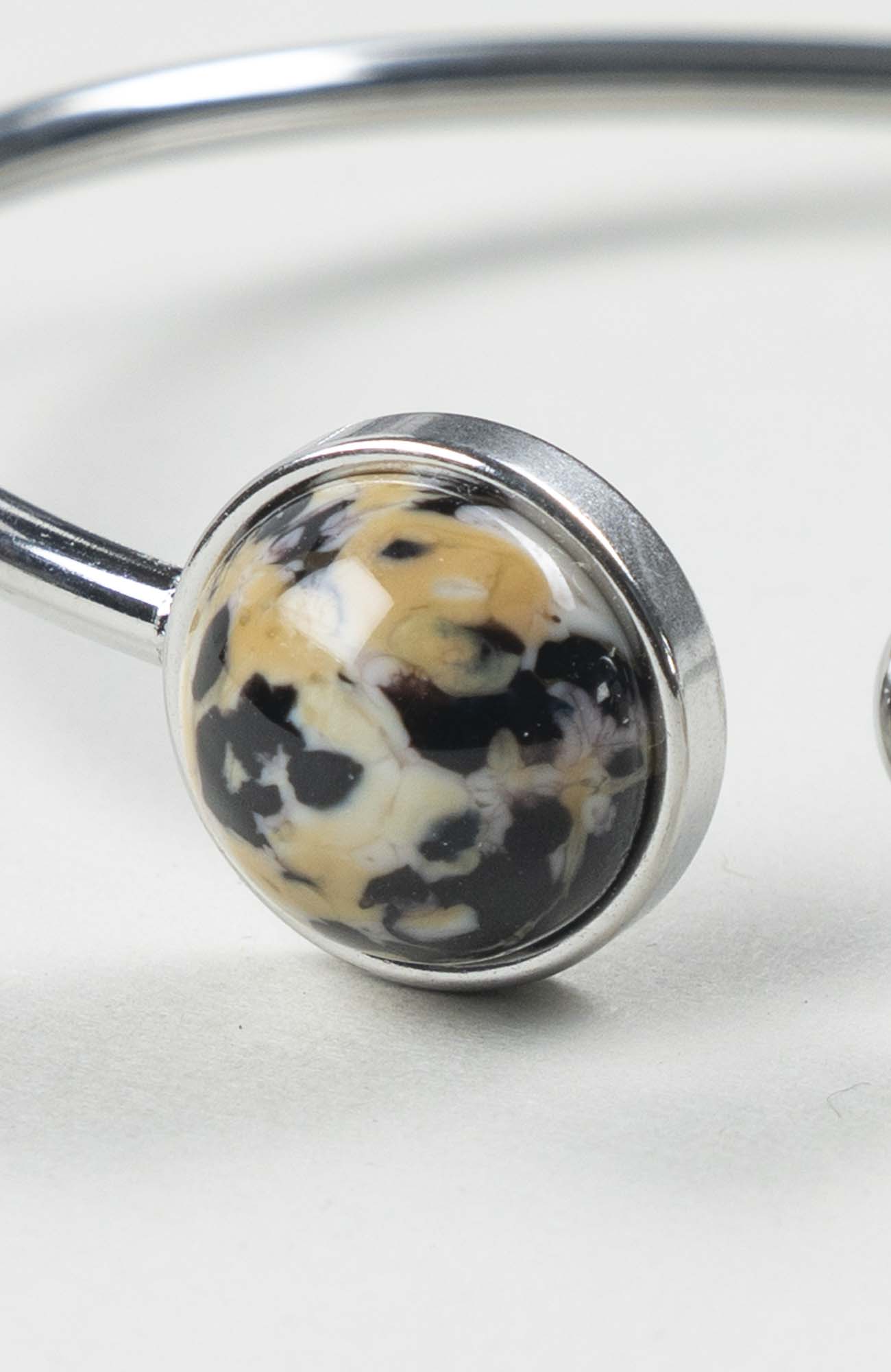 Bracelet grand jonc cabochon Intense Argenté