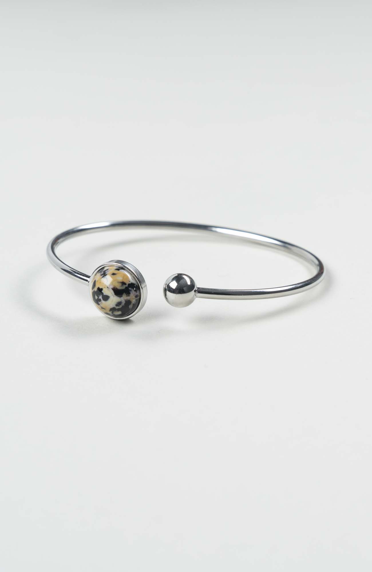 Bracelet grand jonc cabochon Intense Argenté