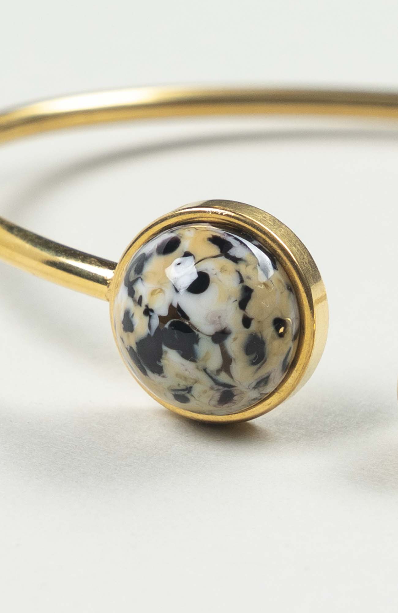 Bracelet grand jonc cabochon Intense Doré