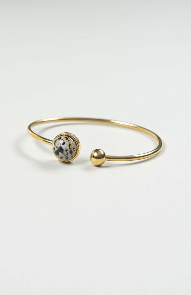 Bracelet grand jonc cabochon Intense Doré