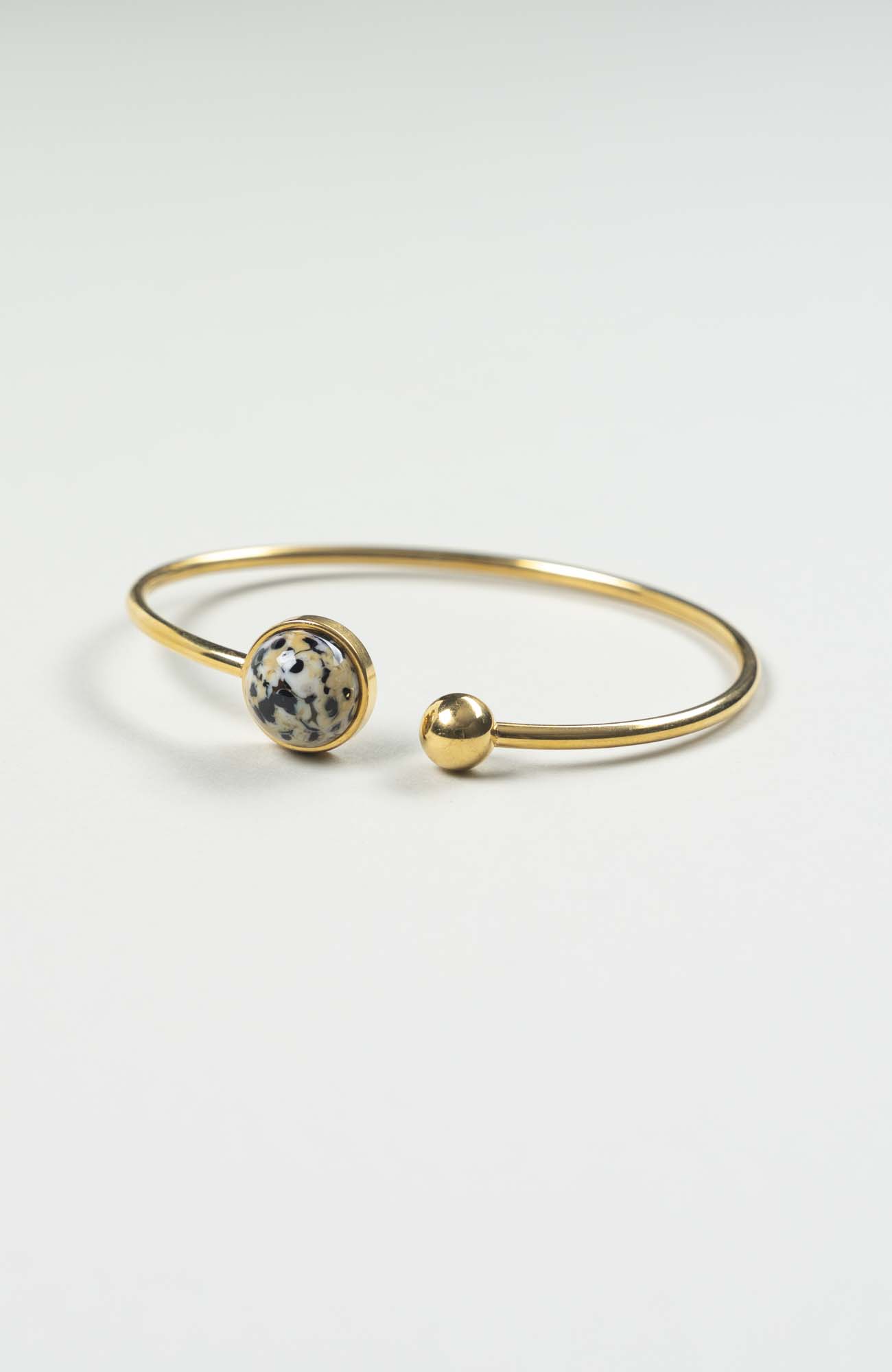 Bracelet grand jonc cabochon Intense Doré