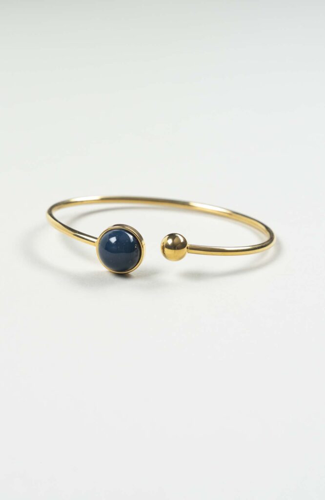 Bracelet grand jonc cabochon Azura Uni Doré