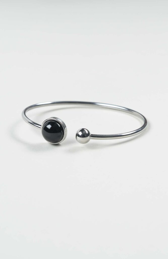 Bracelet grand jonc cabochon Intense Uni Argenté