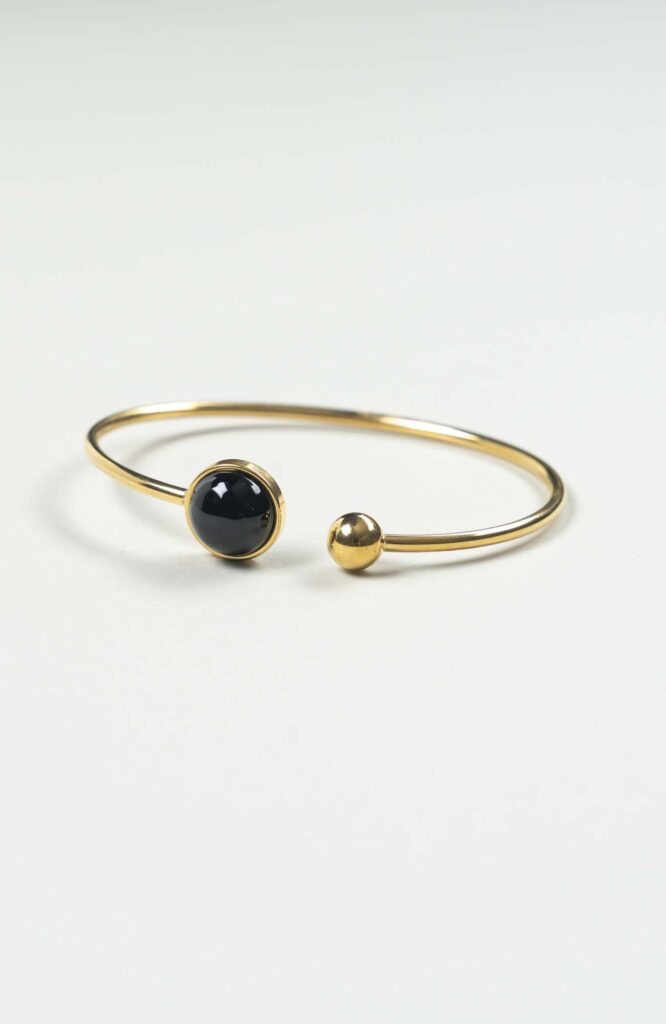 Bracelet grand jonc cabochon Intense Uni Doré