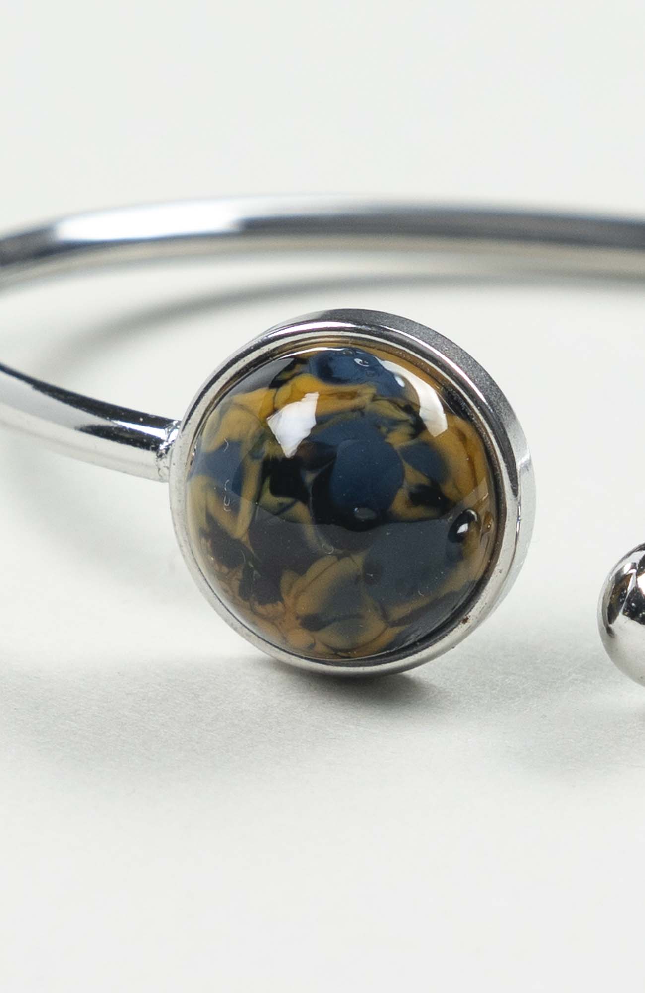 Bracelet petit jonc cabochon Azura Argenté