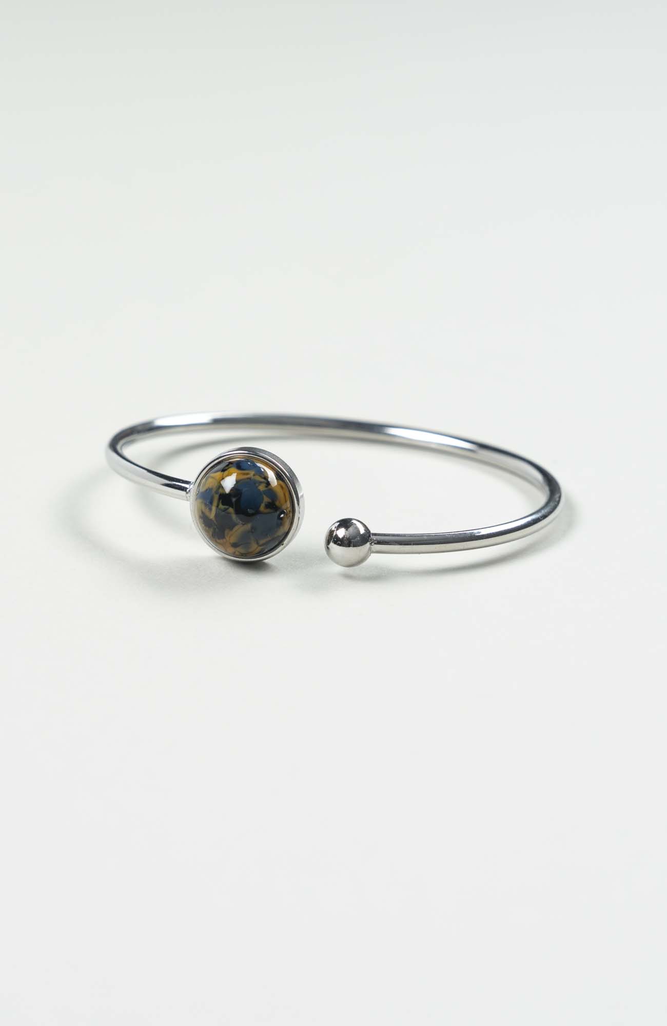 Bracelet petit jonc cabochon Azura Argenté