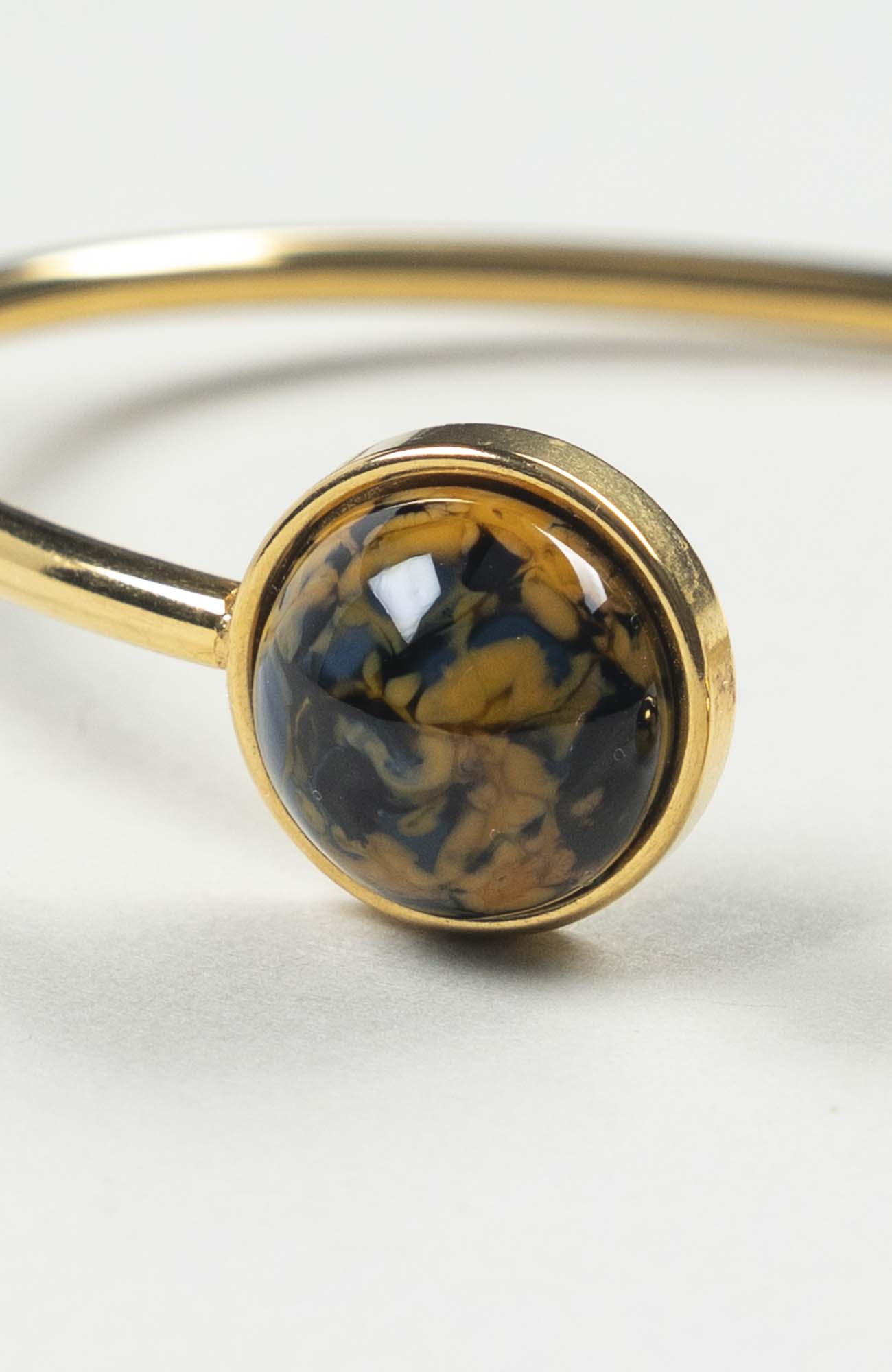 Bracelet petit jonc cabochon Azura Doré