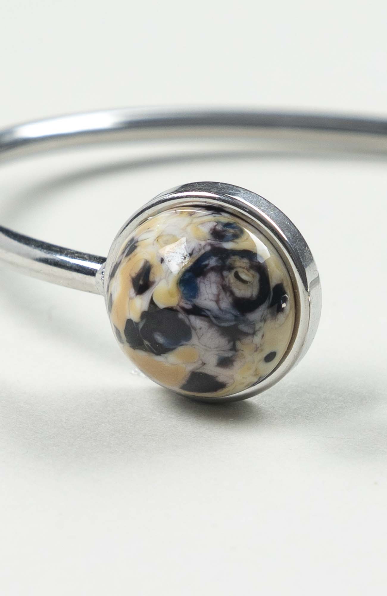 Bracelet petit jonc cabochon Intense Argenté