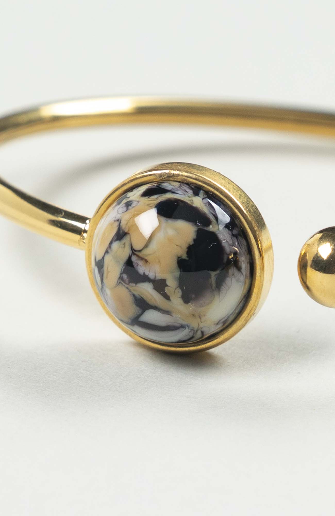 Bracelet petit jonc cabochon Intense Doré