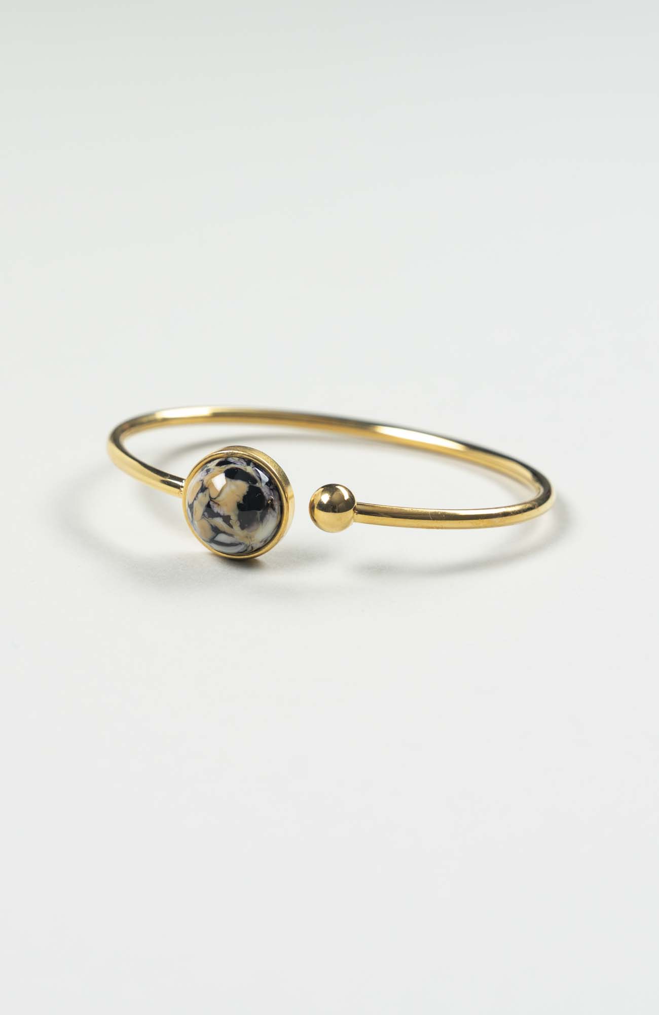 Bracelet petit jonc cabochon Intense Doré