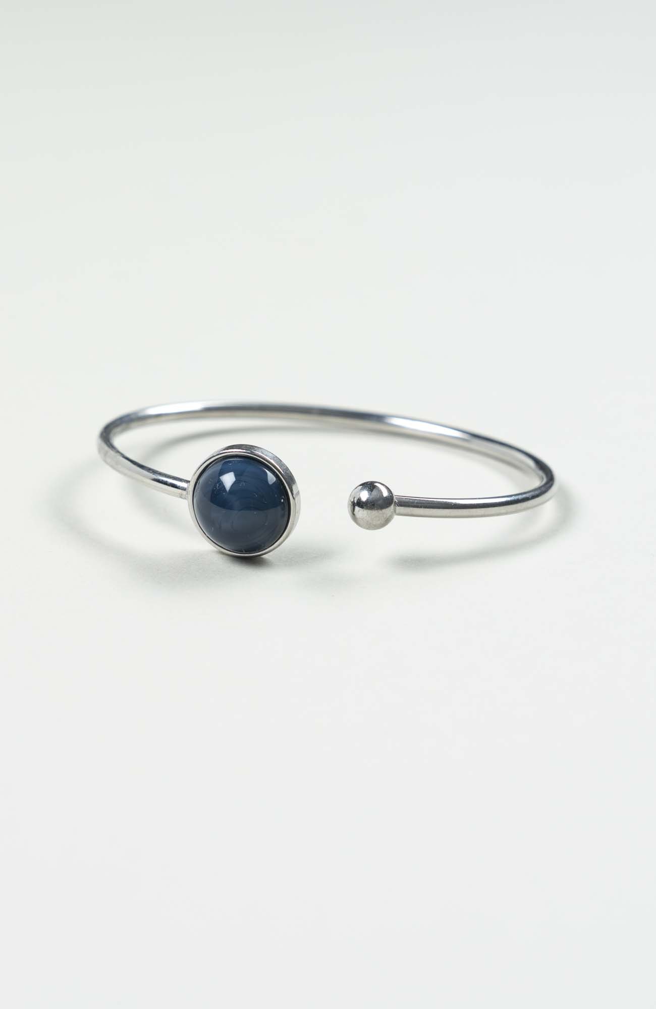 Bracelet petit jonc cabochon Azura Uni Argenté