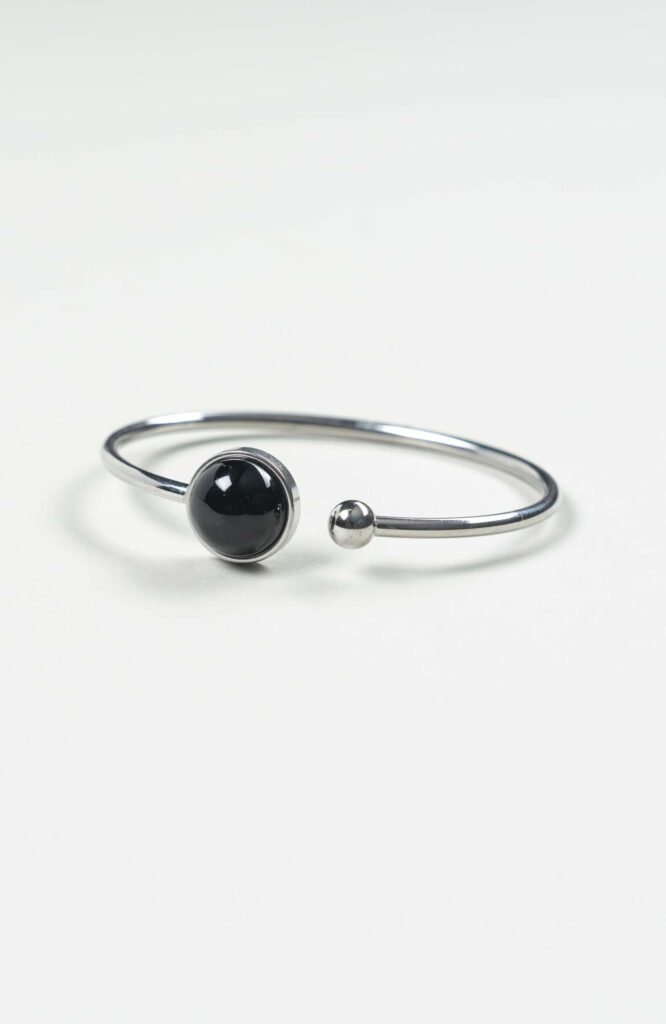 Bracelet petit jonc cabochon Intense Uni Argenté