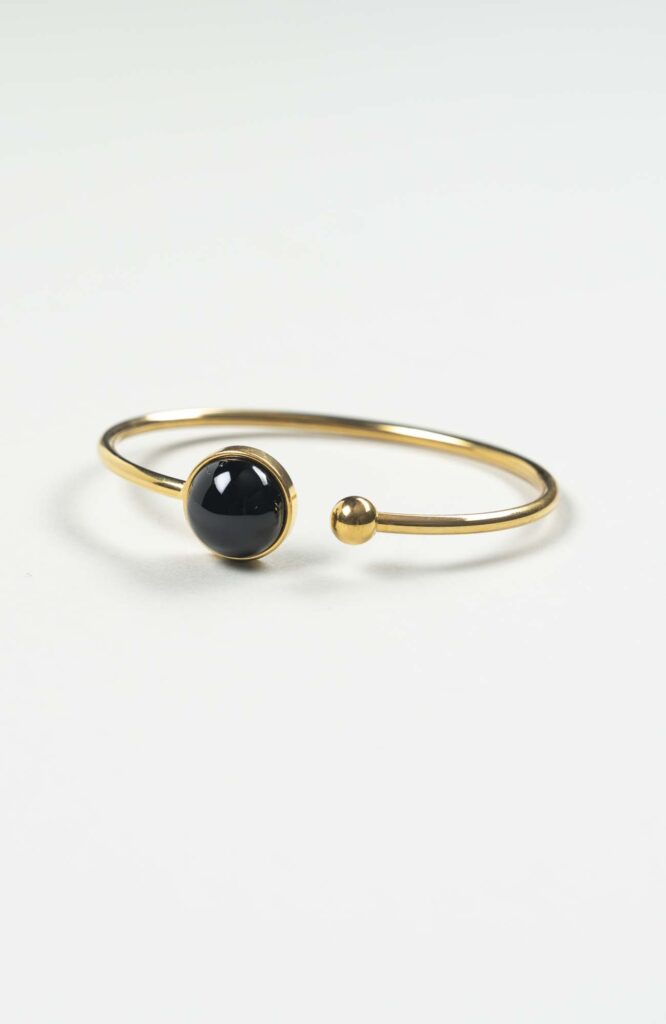 Bracelet petit jonc cabochon Intense Uni Doré