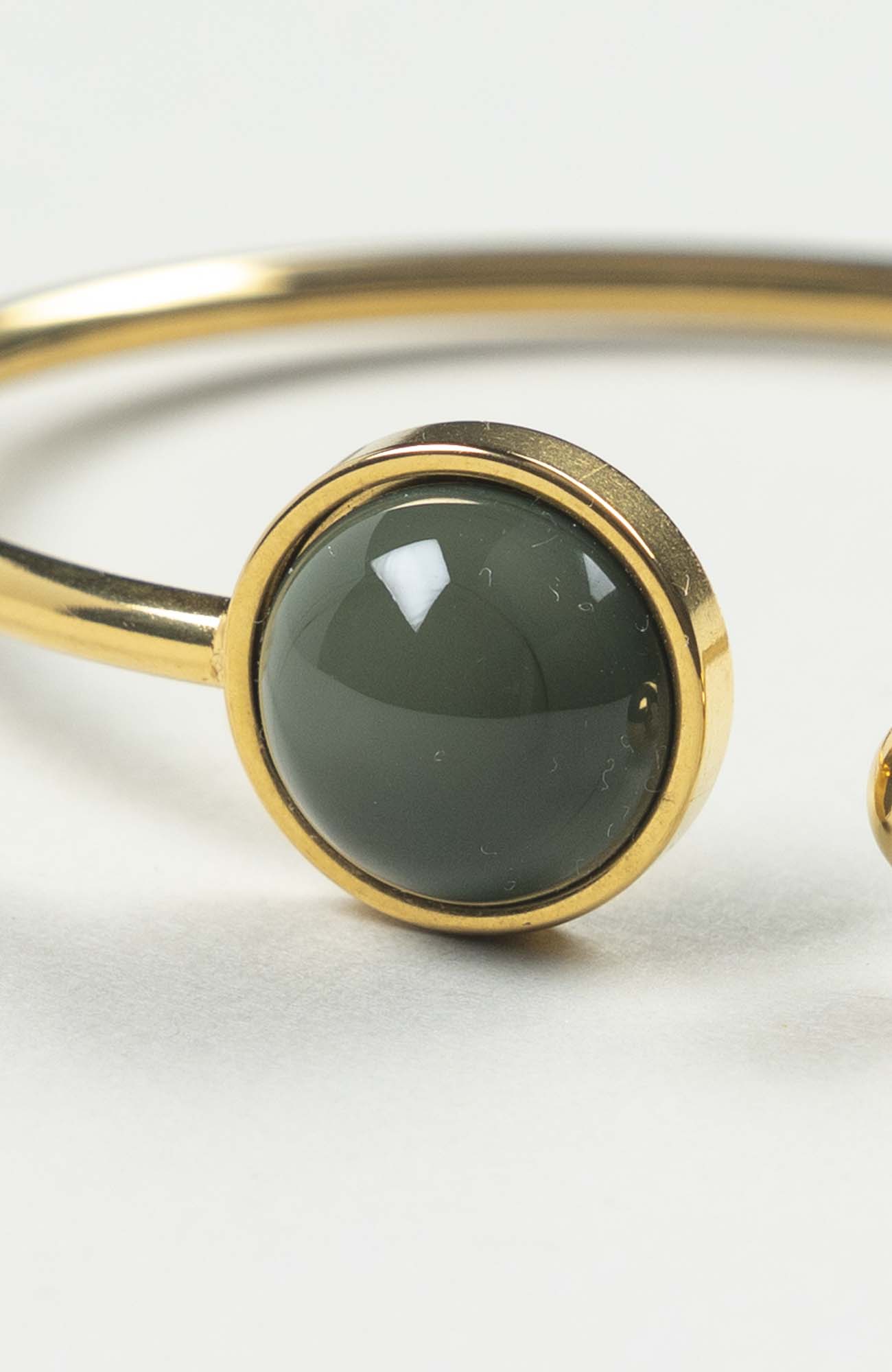 Bracelet petit jonc cabochon British Uni Doré