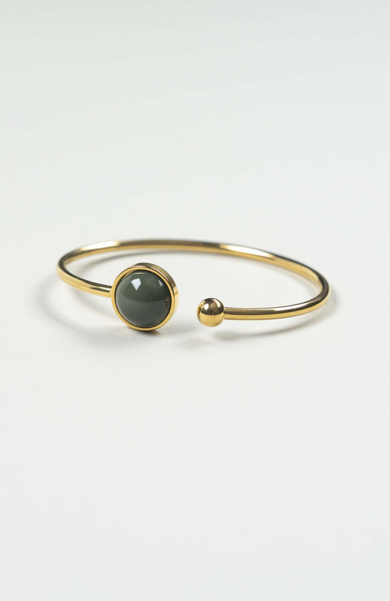 Bracelet petit jonc cabochon British Uni Doré