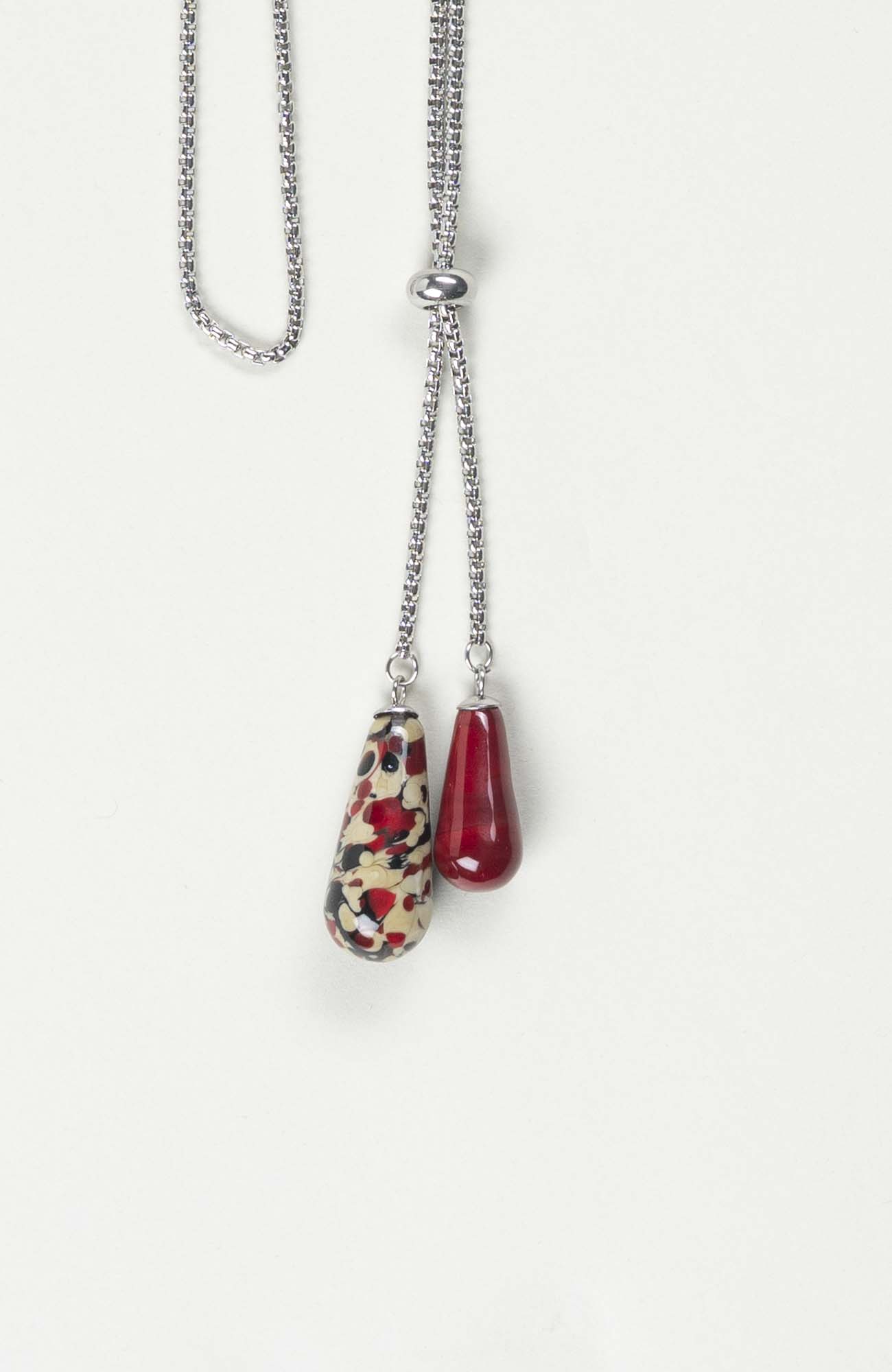 Collier sautoir Velours Argenté