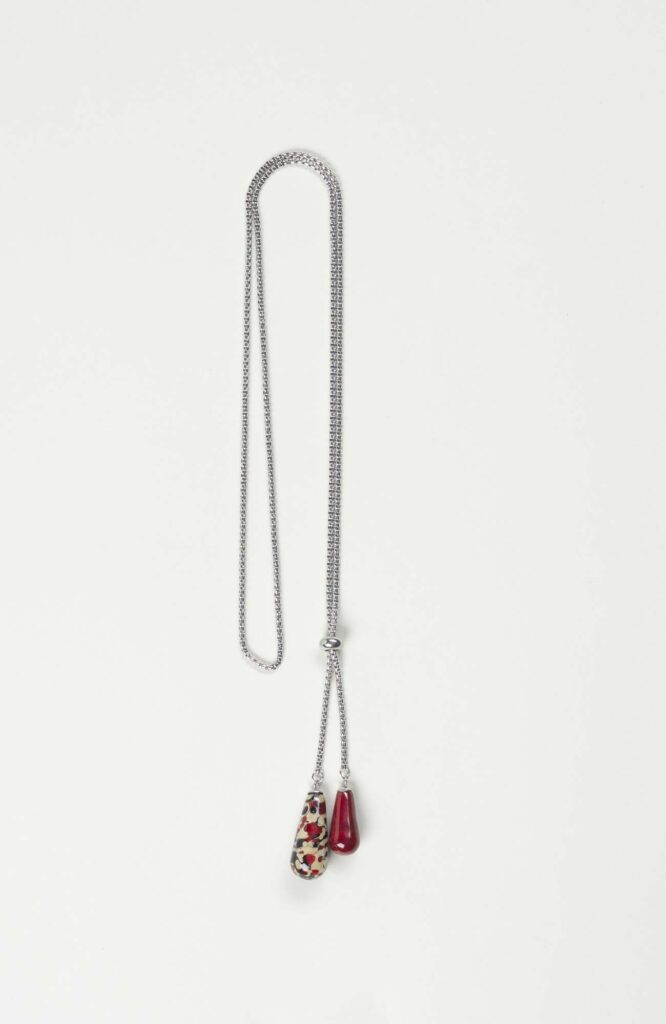 Collier sautoir Velours Argenté