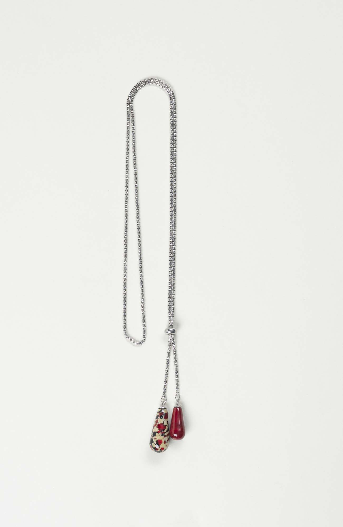 Collier sautoir Velours Argenté