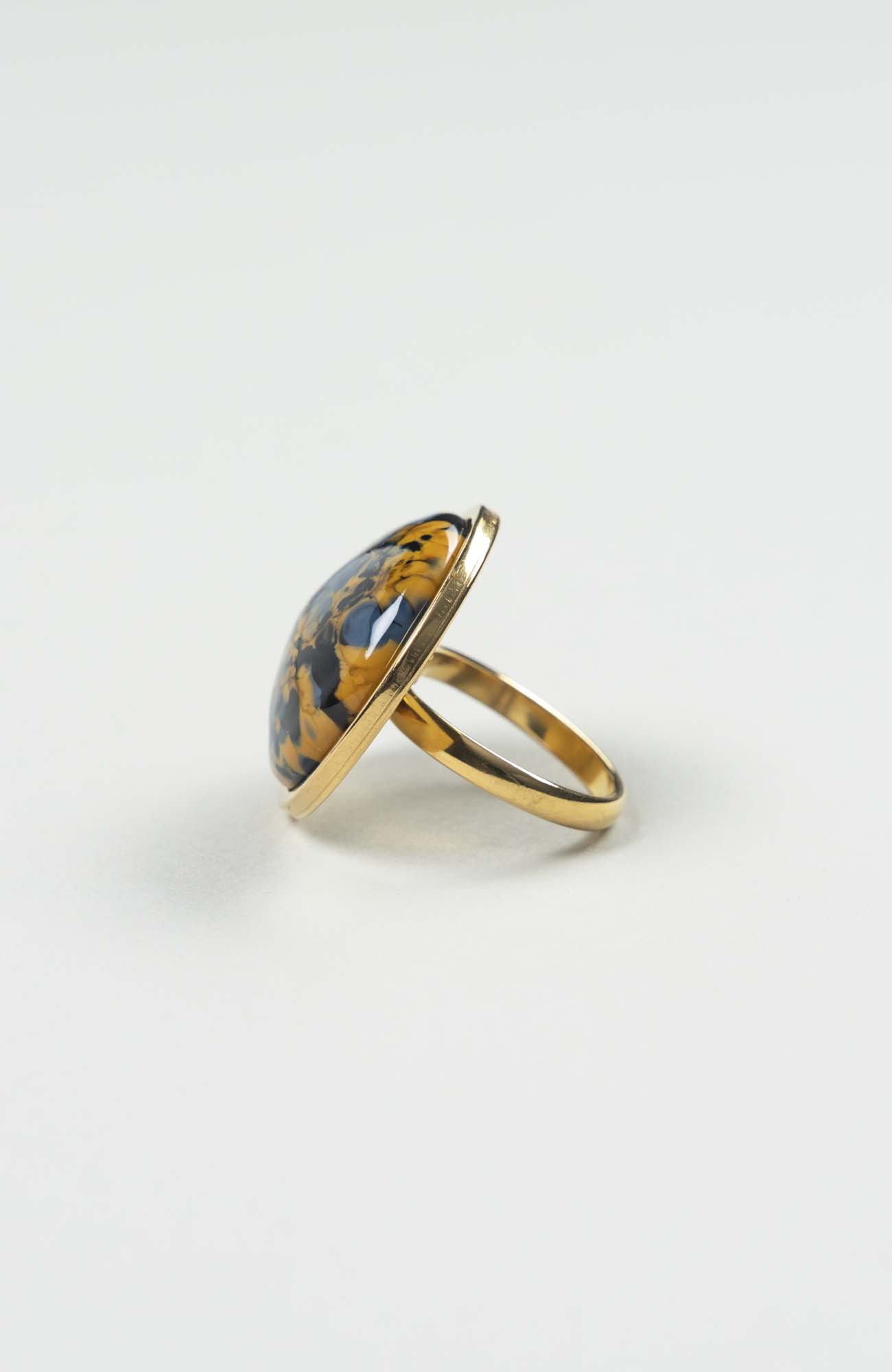Bague grand cabochon Azura Doré