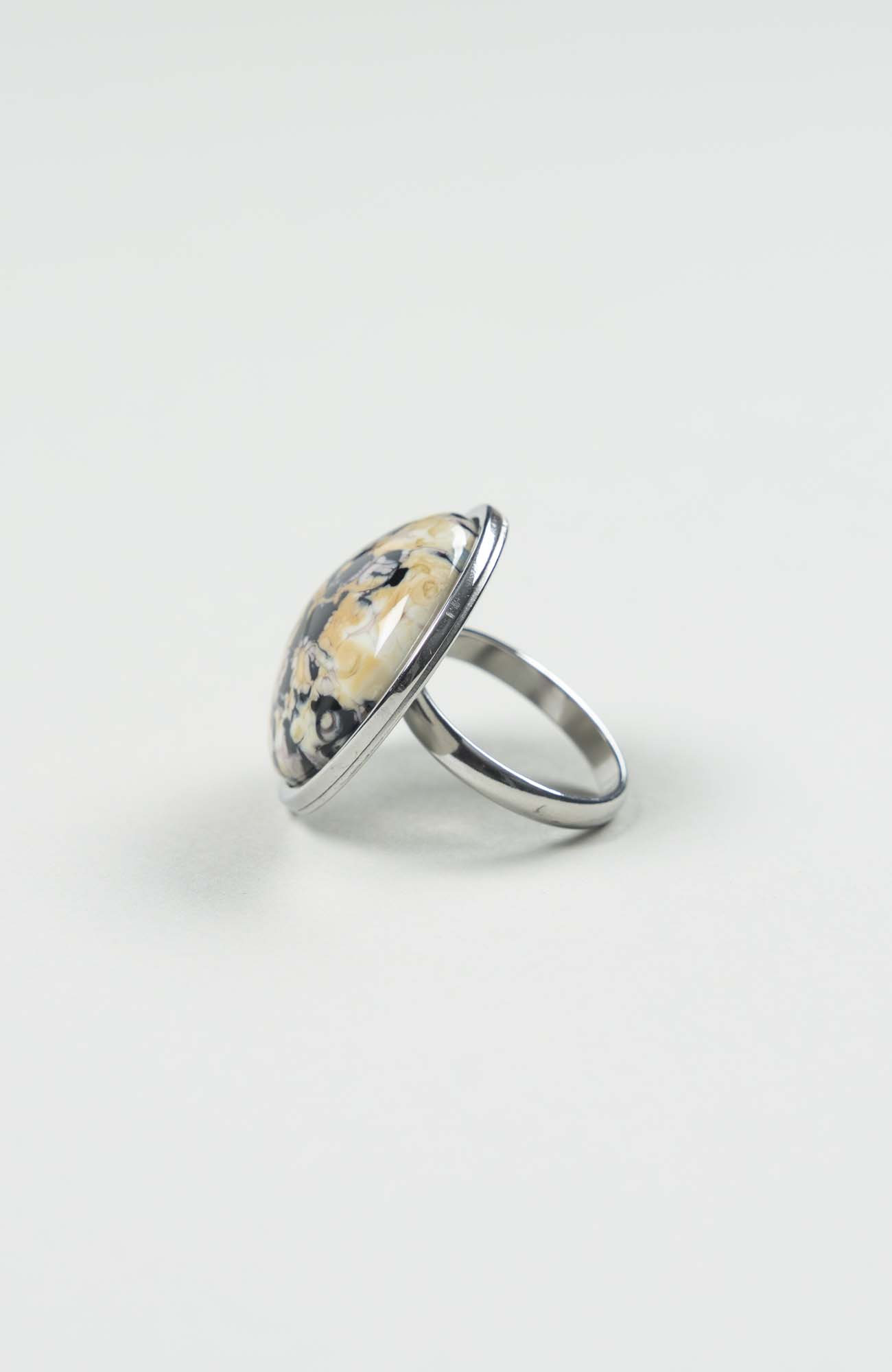 Bague grand cabochon Intense Argenté