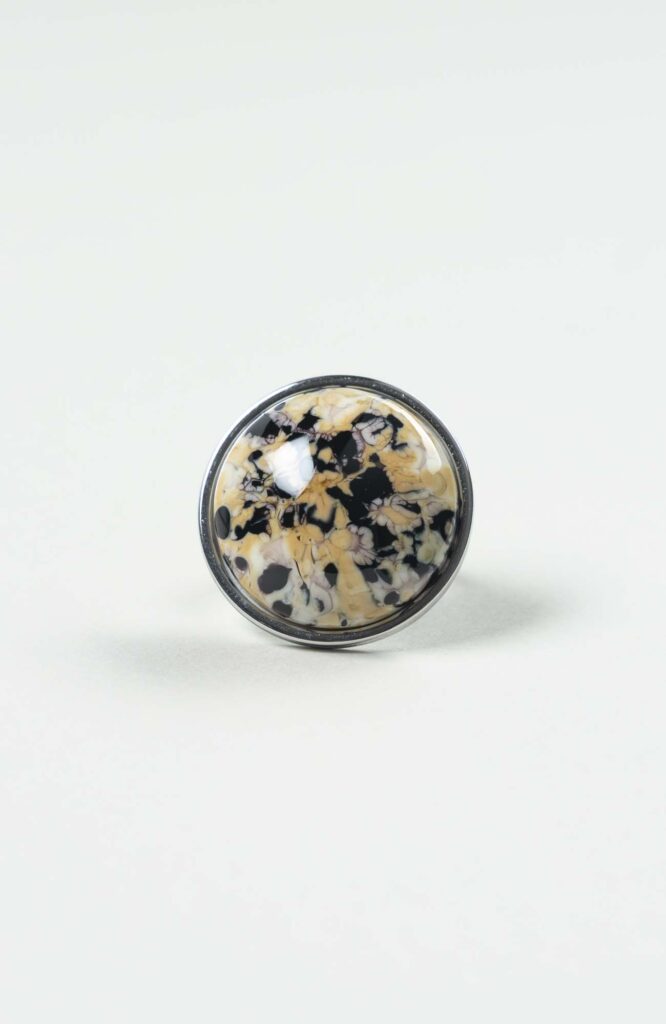 Bague grand cabochon Intense Argenté