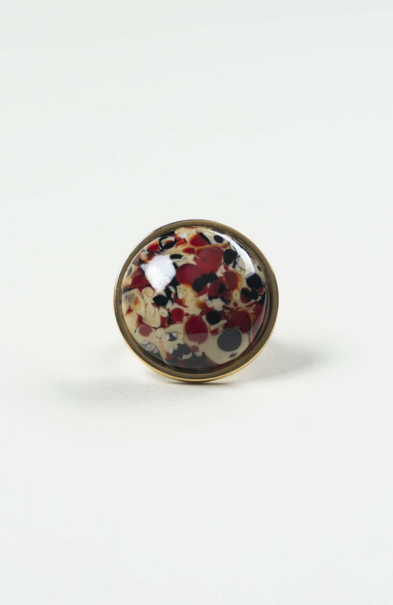 Bague grand cabochon Velours Doré