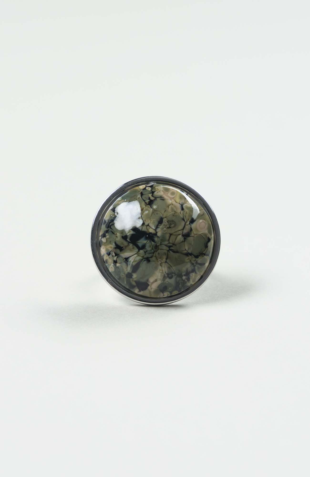 Bague grand cabochon British Argenté