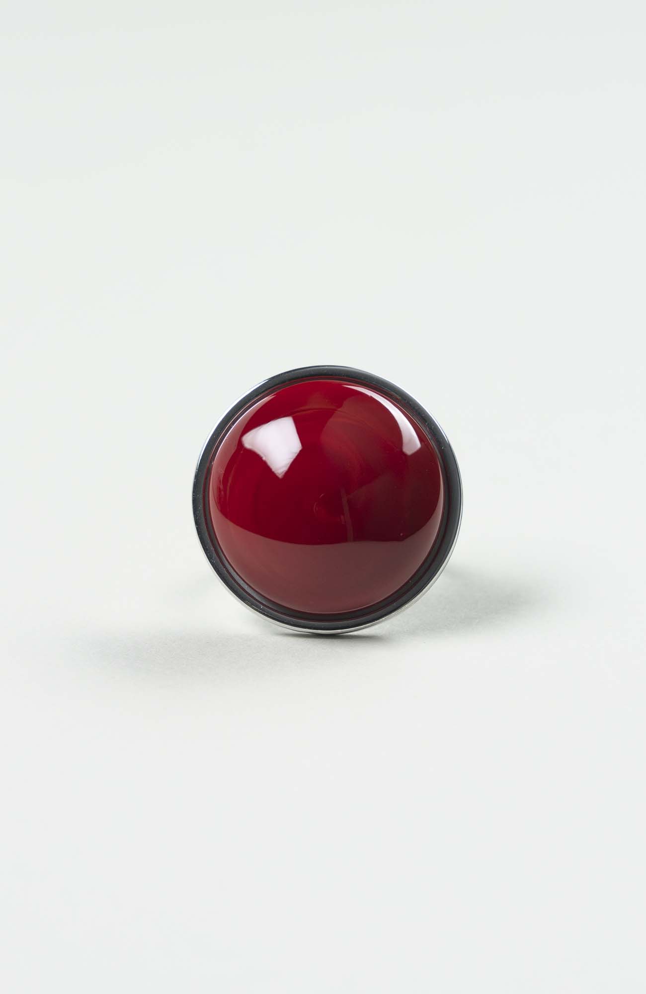 Bague grand cabochon Velours Uni Argenté