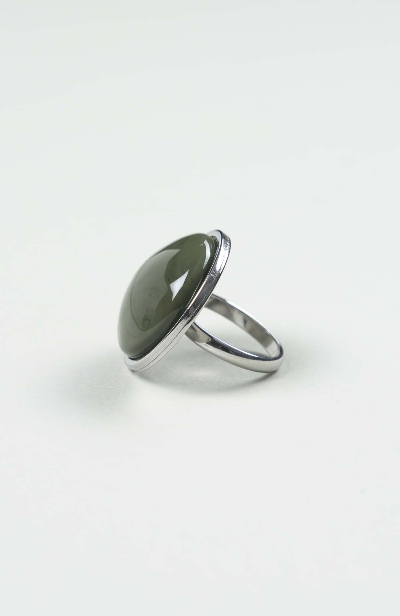 Bague grand cabochon British Uni Argenté