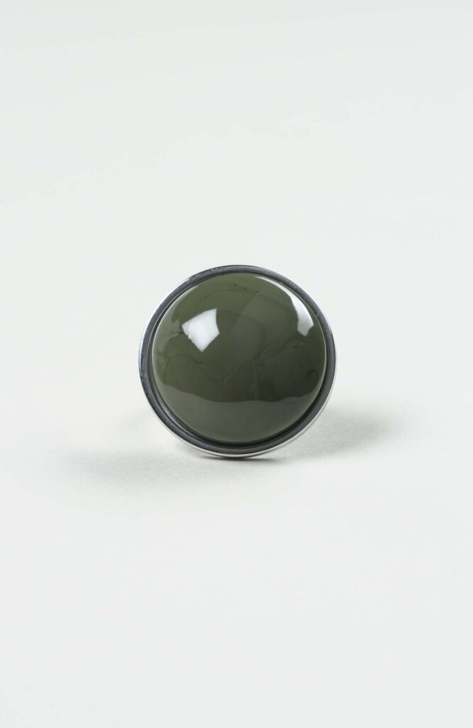 Bague grand cabochon British Uni Argenté