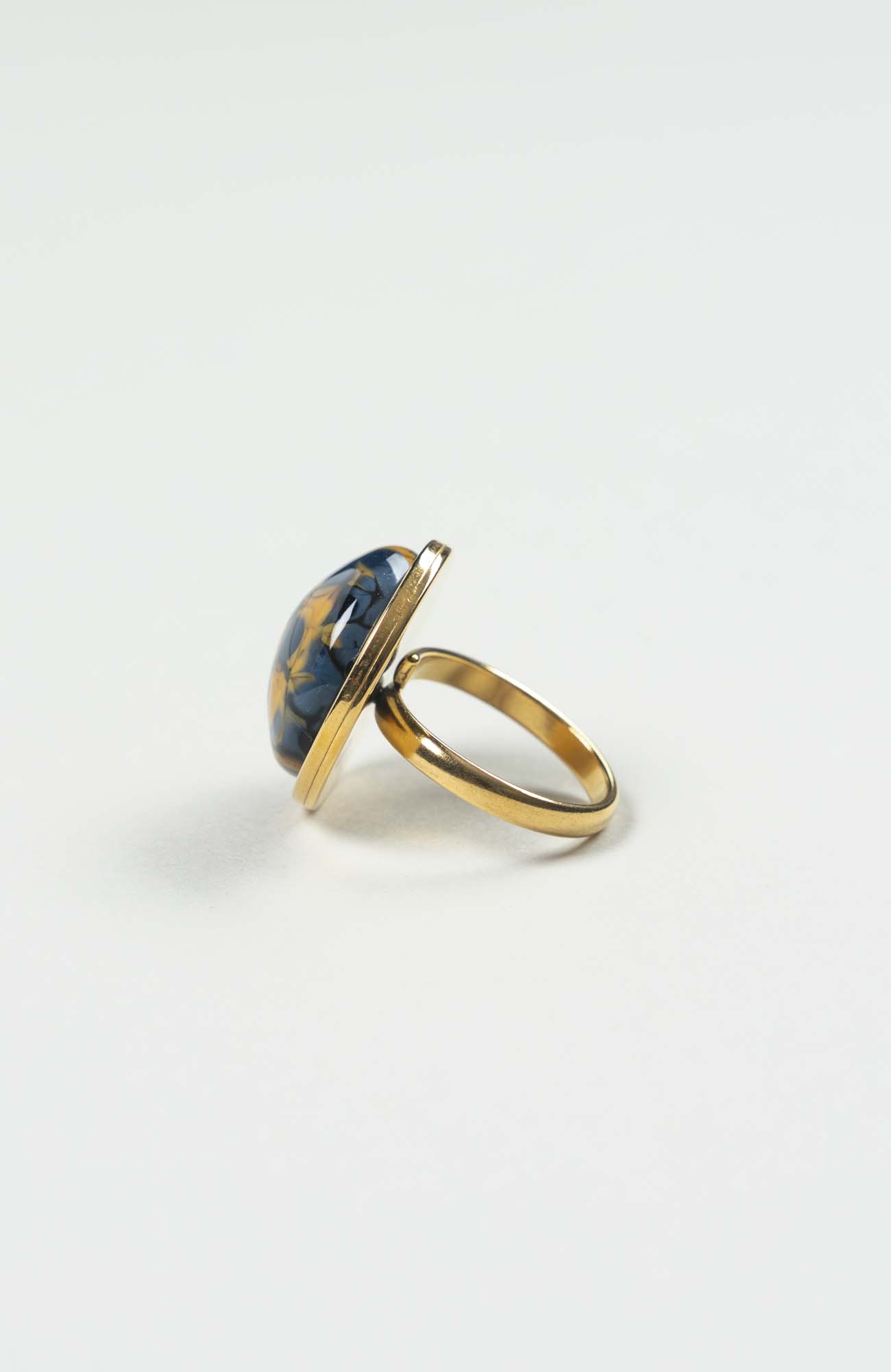 Bague moyen cabochon Azura Doré