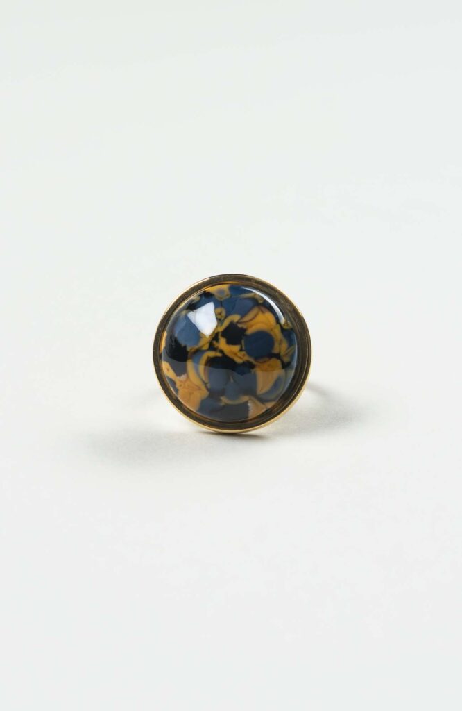 Bague moyen cabochon Azura Doré