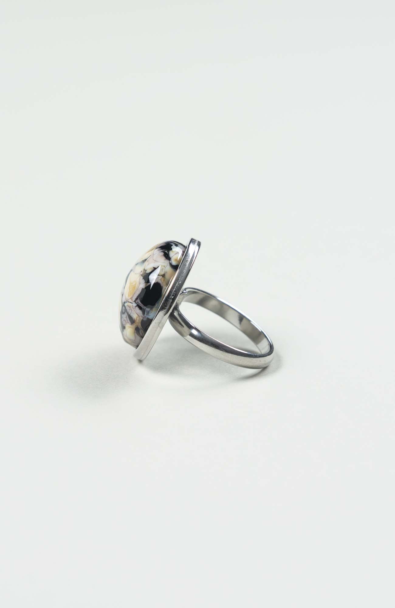 Bague moyen cabochon Intense Argenté