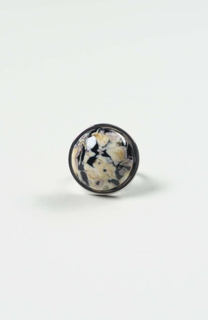 Bague moyen cabochon Intense Argenté