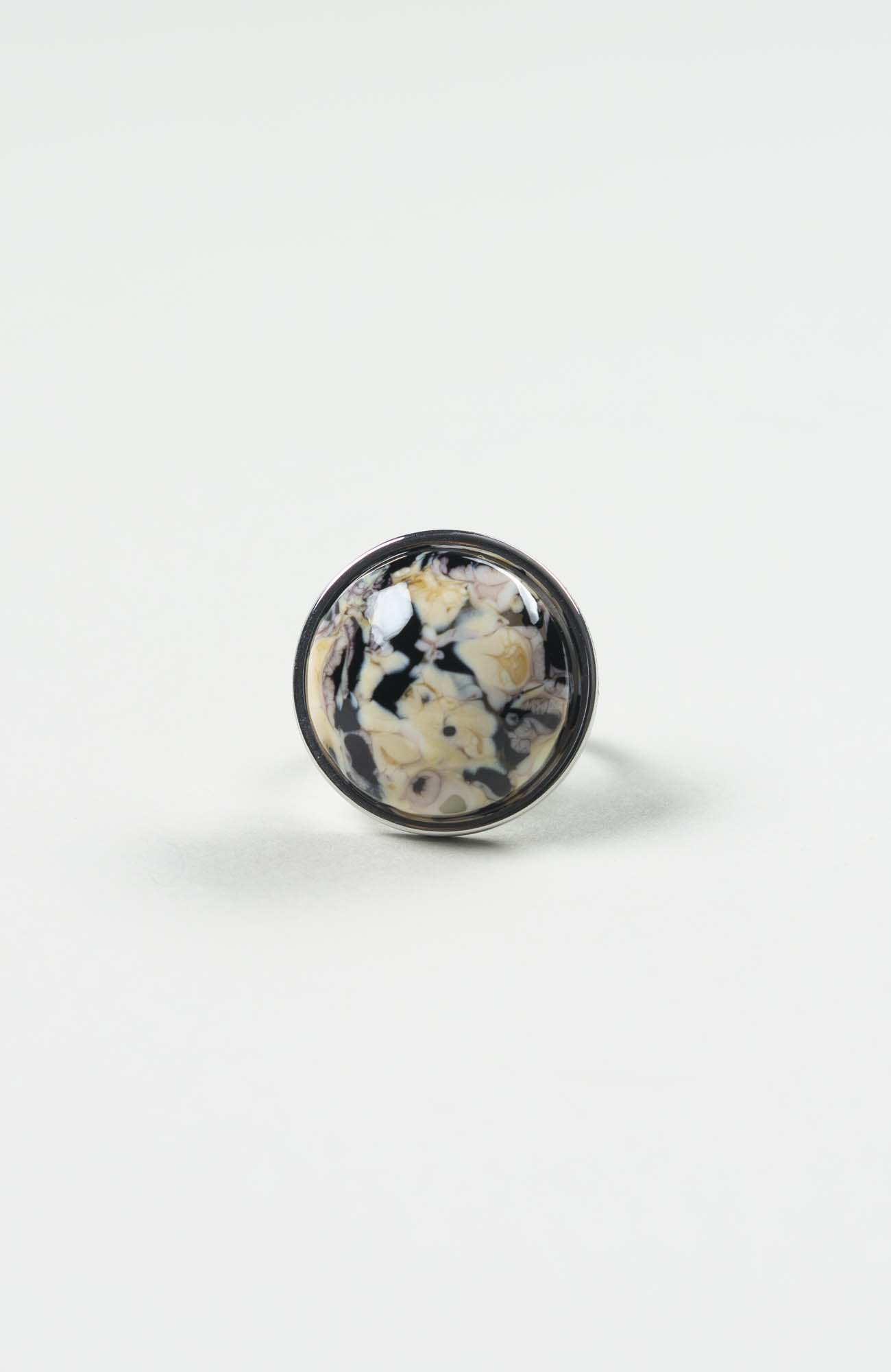Bague moyen cabochon Intense Argenté