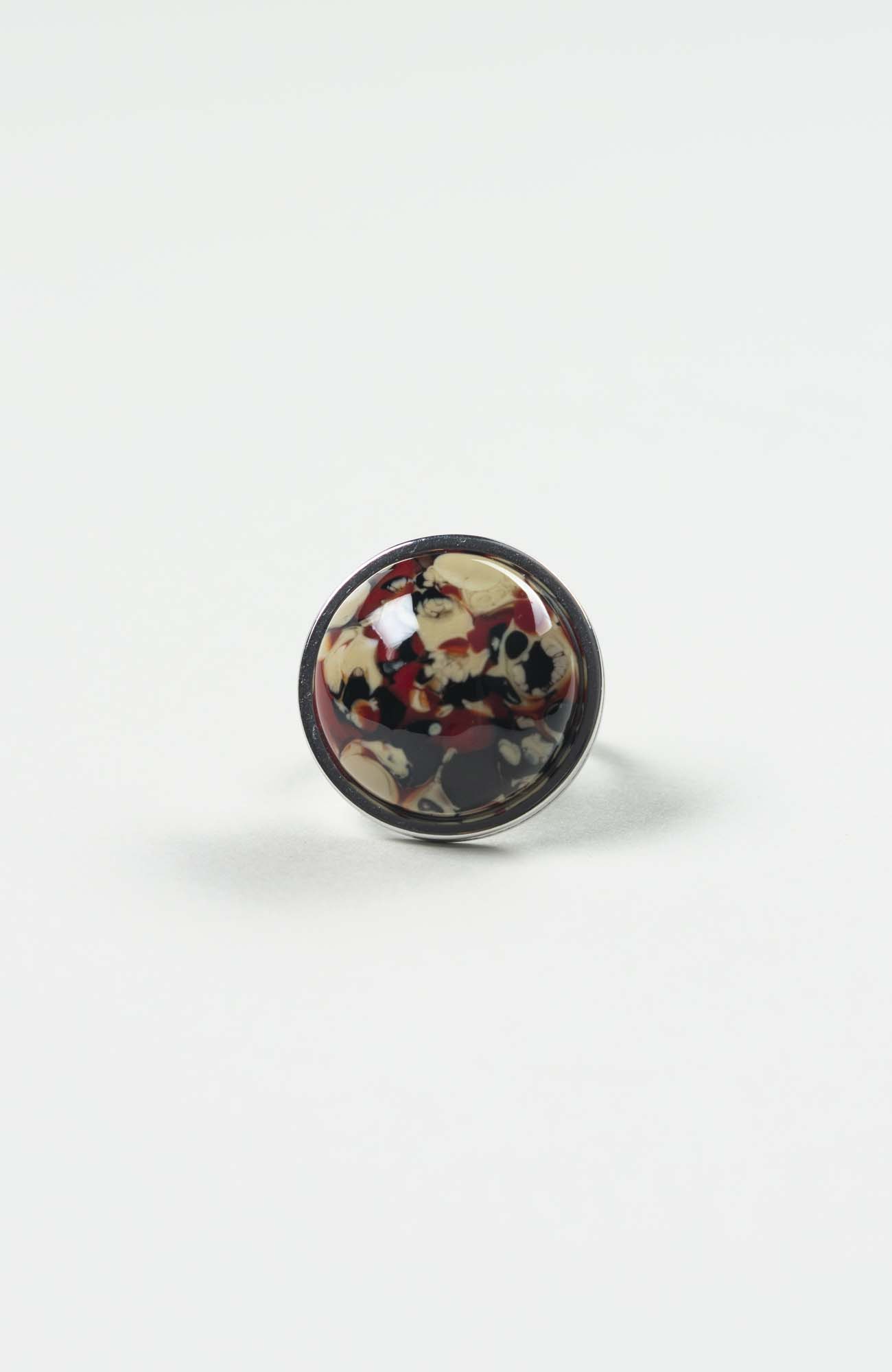 Bague moyen cabochon Velours Argenté