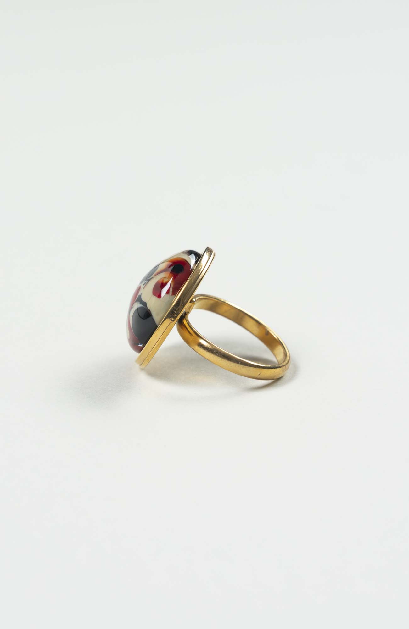 Bague moyen cabochon Velours Doré