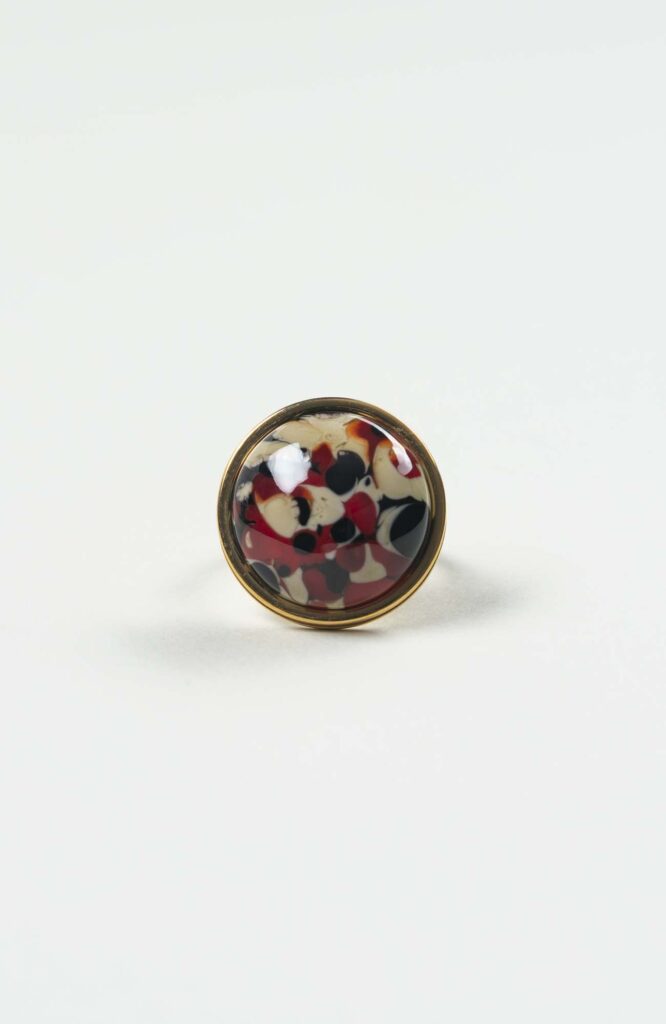 Bague moyen cabochon Velours Doré