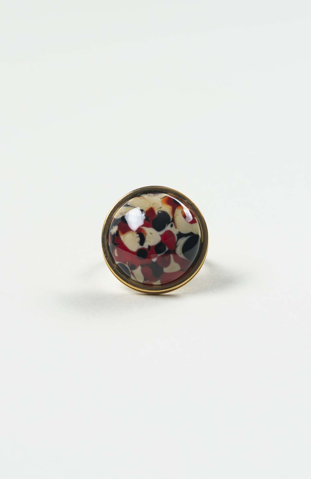 Bague moyen cabochon Velours Doré