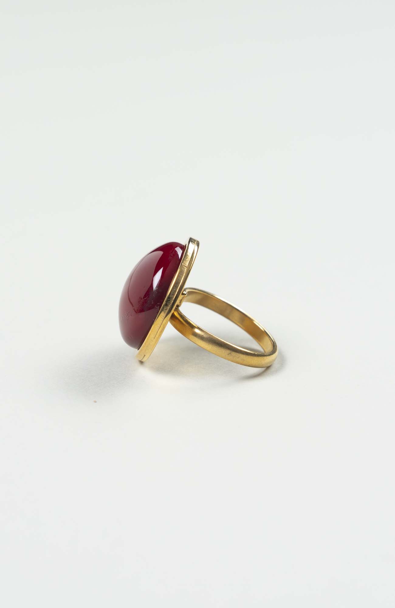 Bague moyen cabochon Velours Uni Doré