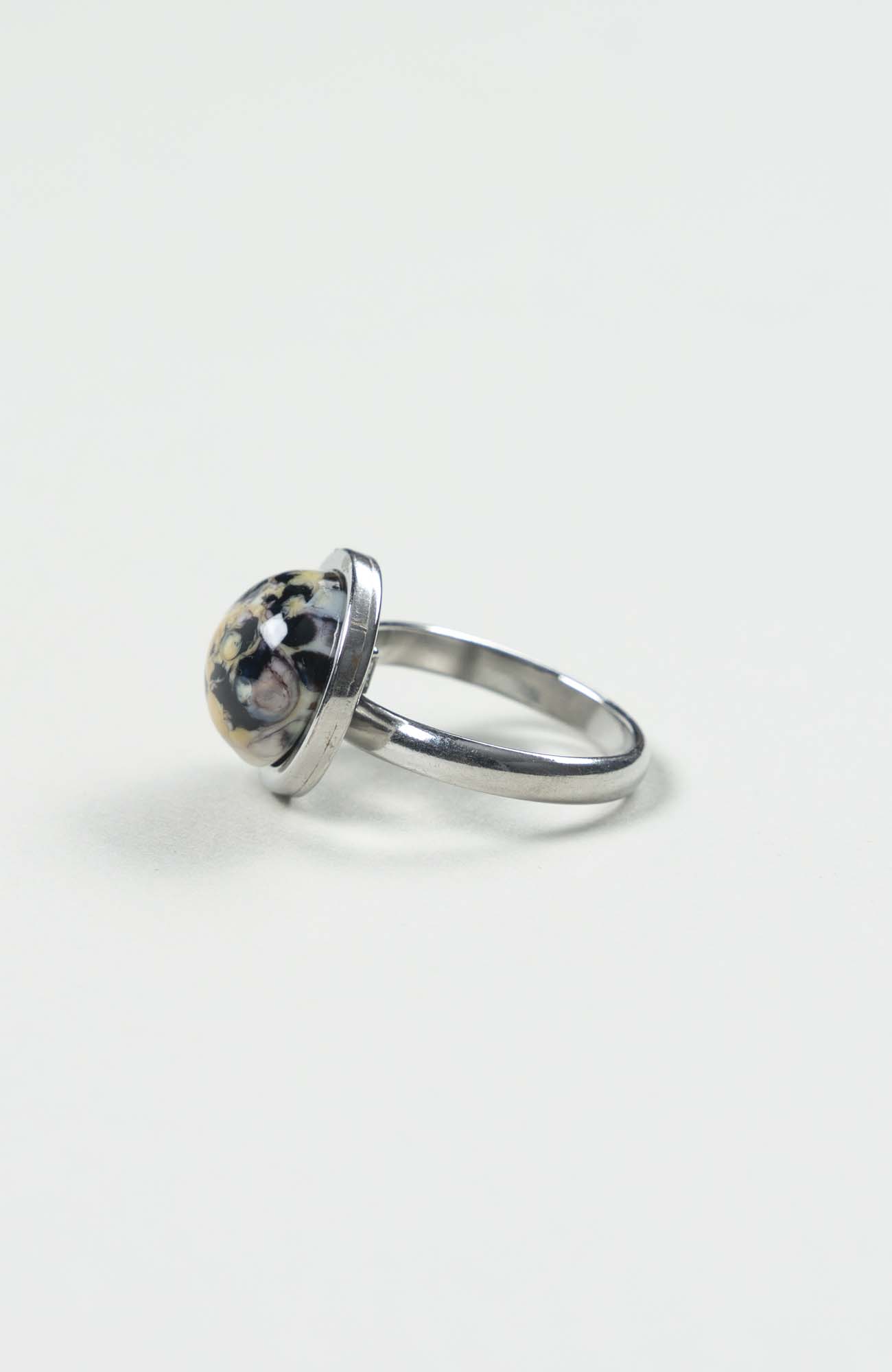 Bague petit cabochon Intense Argenté
