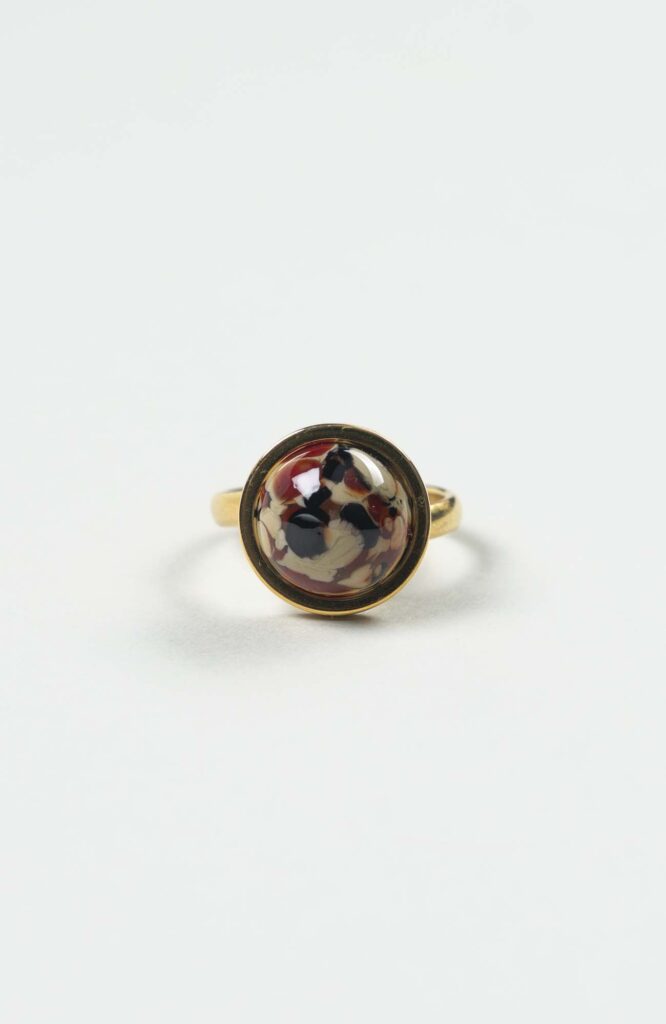 Bague petit cabochon Velours Doré