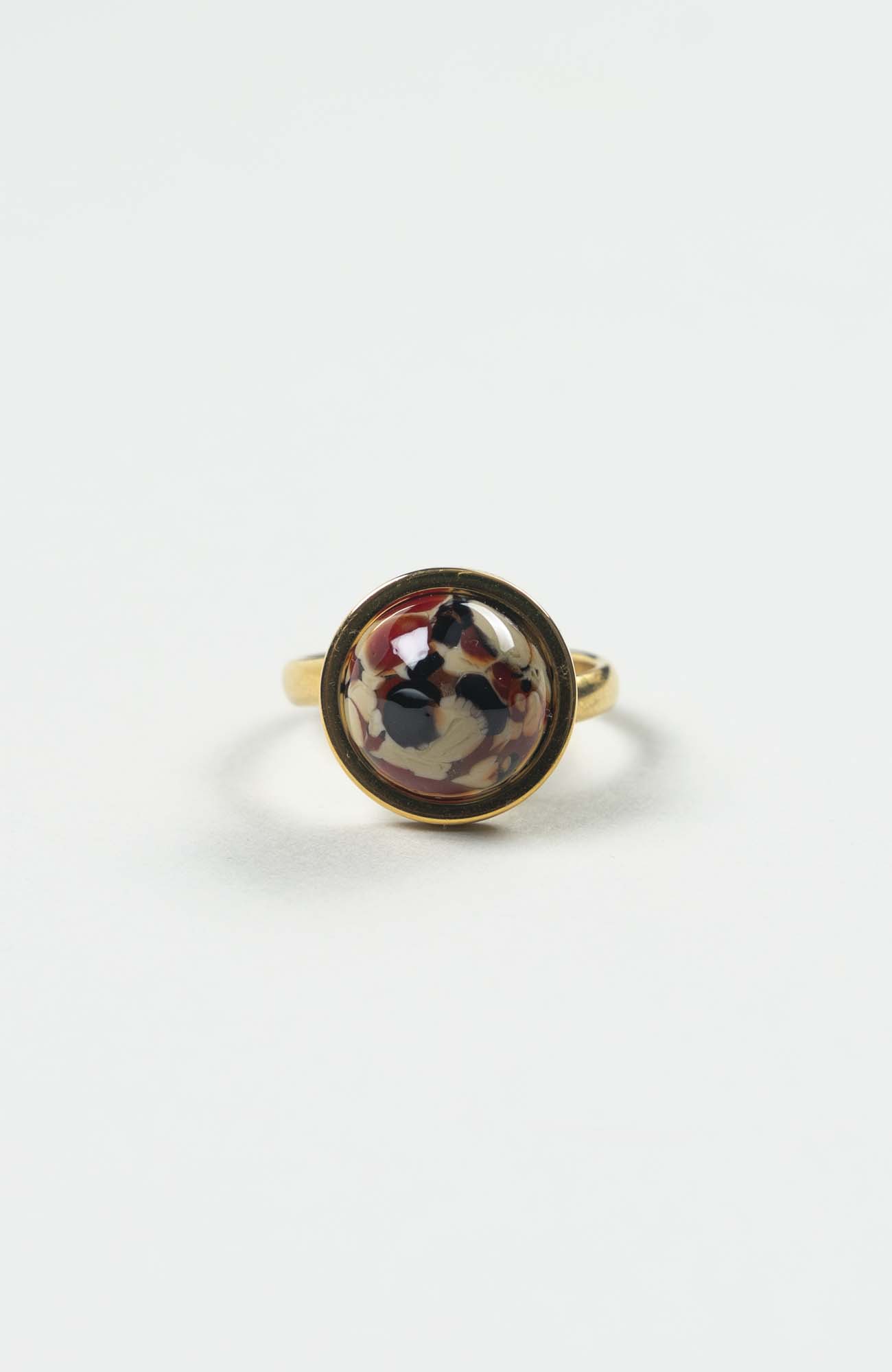 Bague petit cabochon Velours Doré