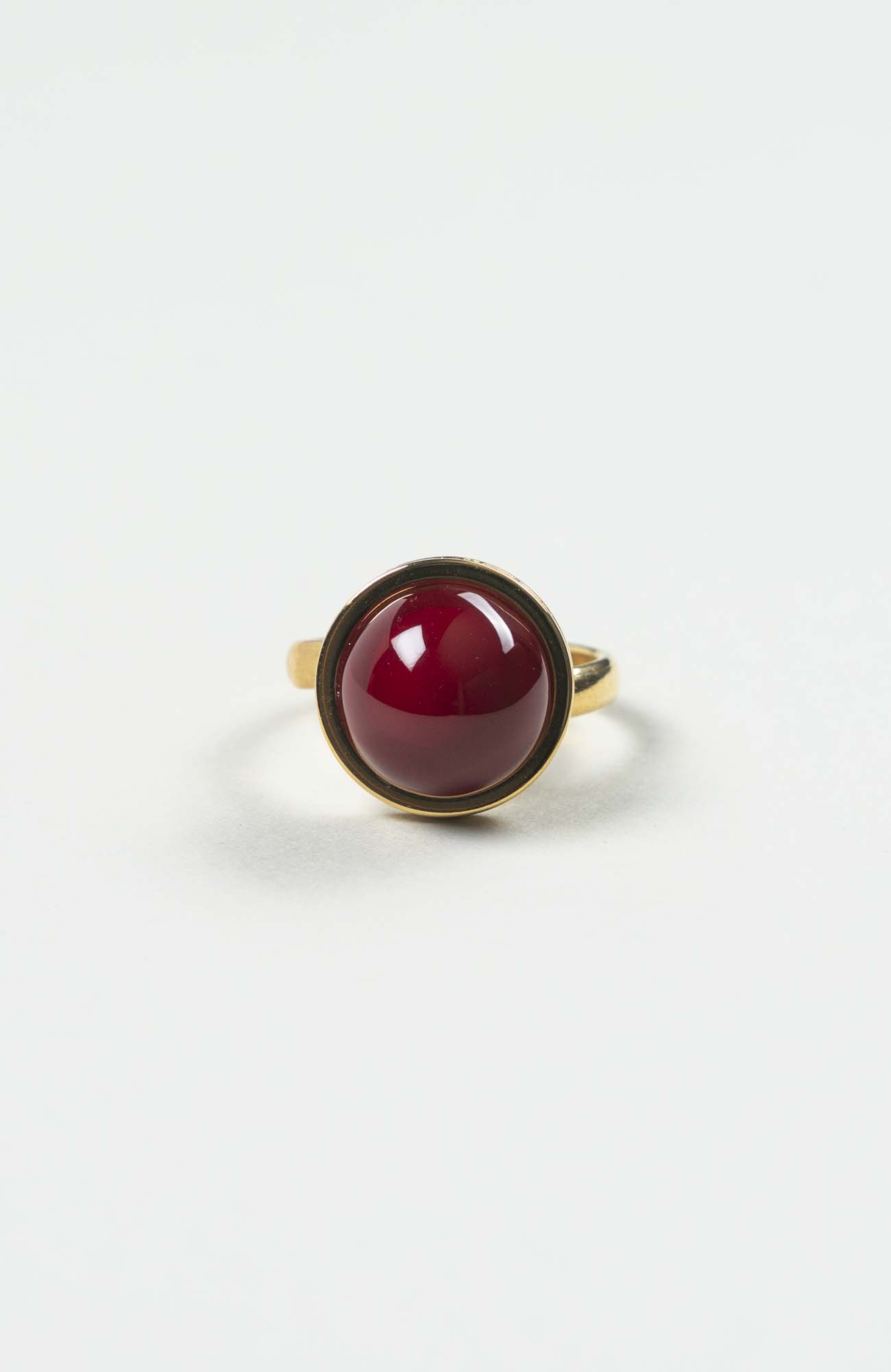 Bague petit cabochon Velours Uni Doré