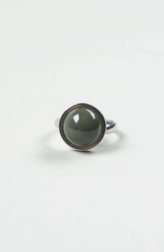 Bague petit cabochon British Uni Argenté