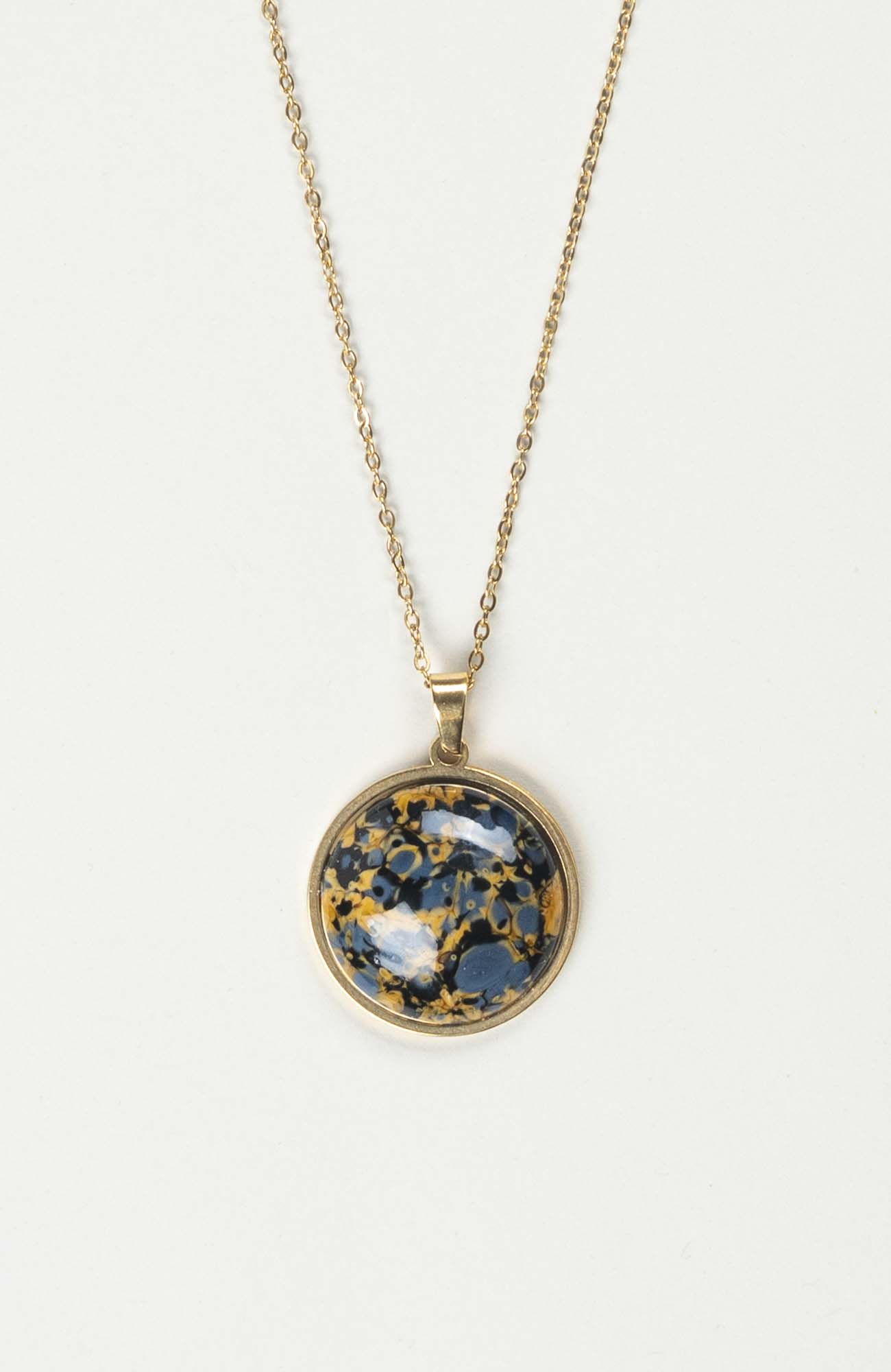 Collier grand cabochon Azura Doré