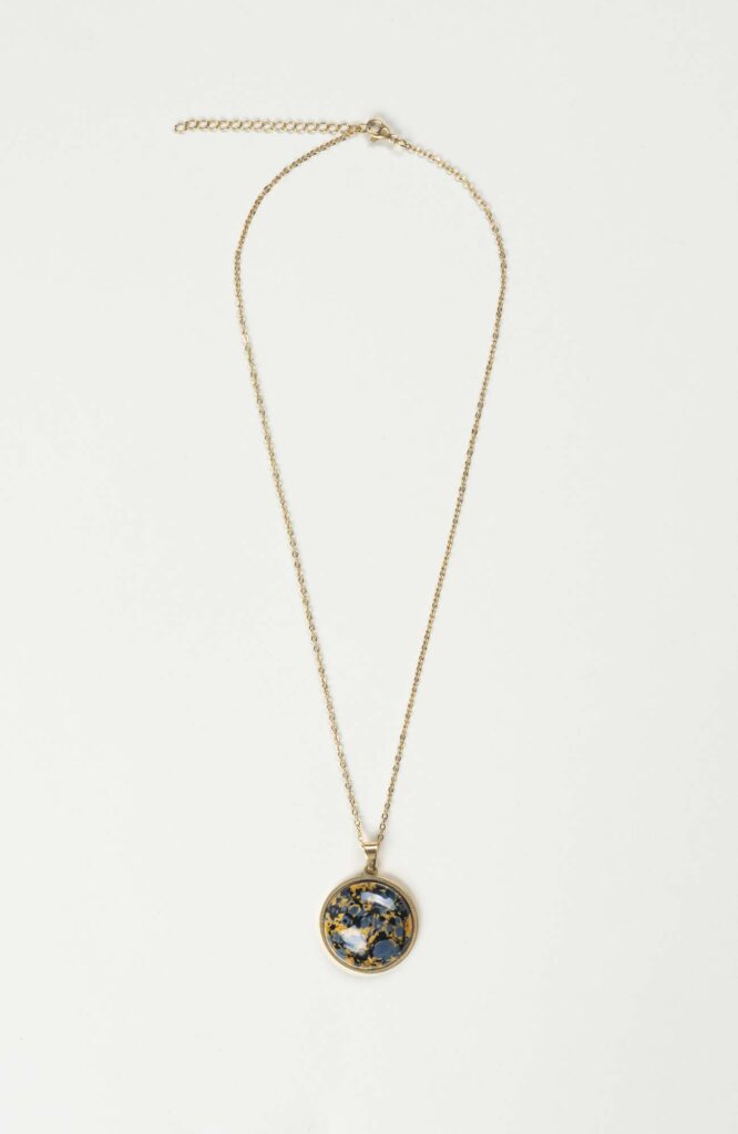 Collier grand cabochon Azura Doré