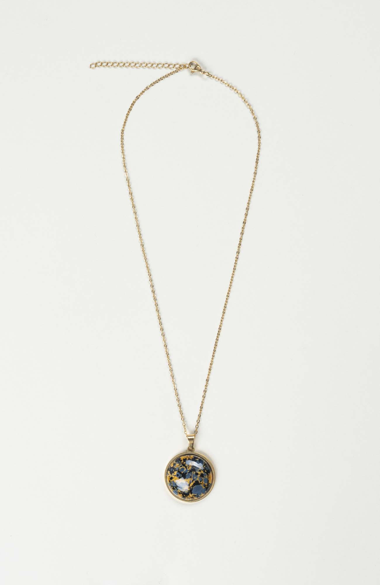 Collier grand cabochon Azura Doré