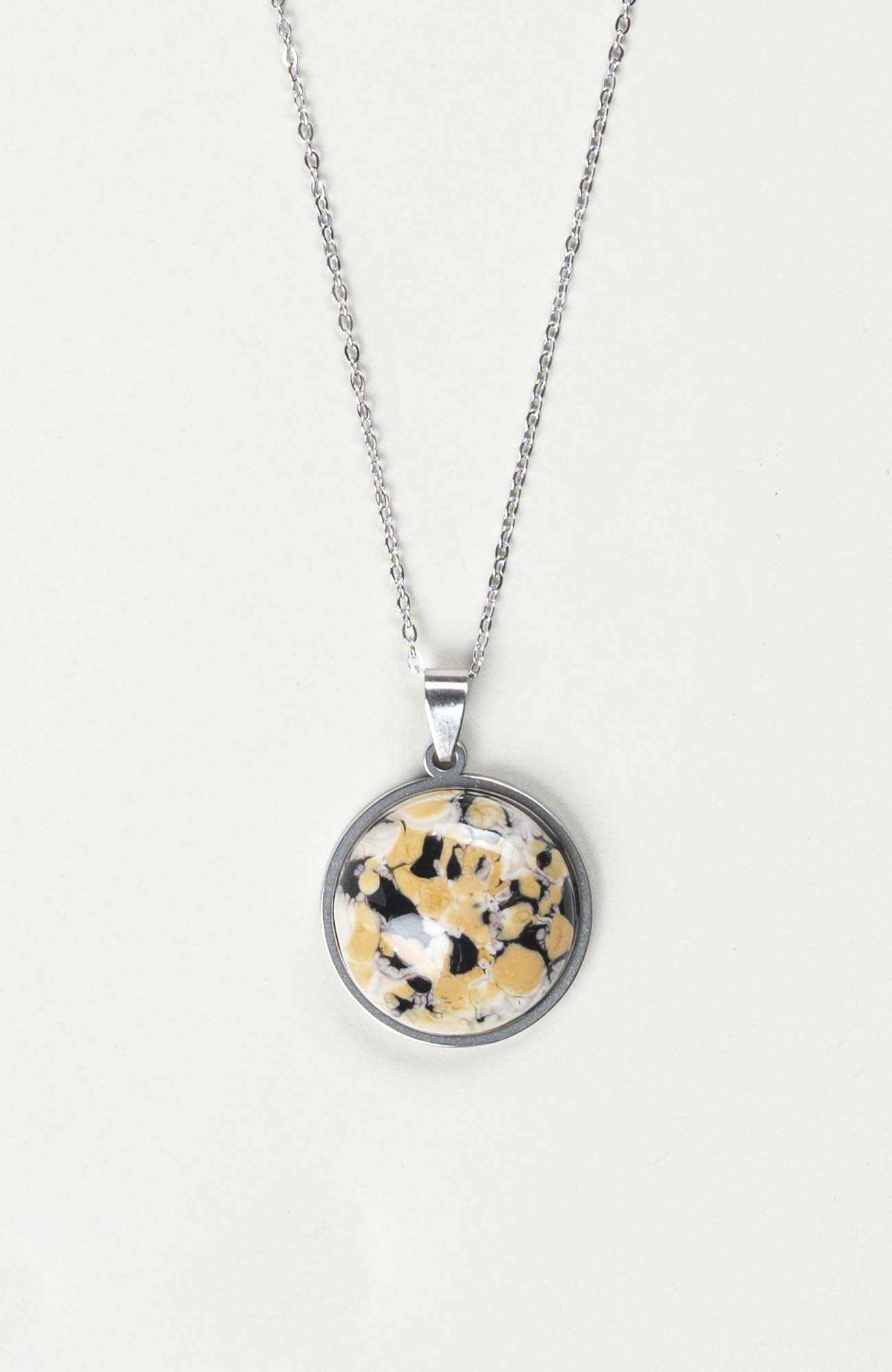 Collier grand cabochon Intense Argenté
